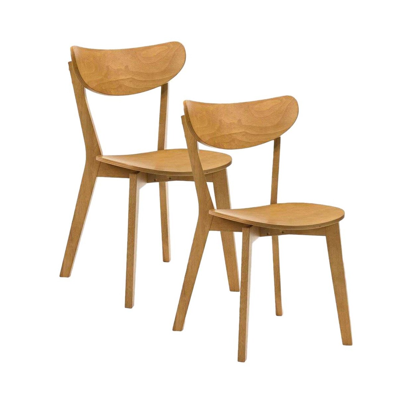 Reducere 68% - Set 2 scaune Vieri, Homla, 54x46.5x75.5 cm, lemn de cauciuc, natur 1 Set 2 scaune Vieri