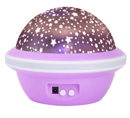 Reducere 52% - Lampa de veghe rotativa cu proiectie de stele si luna model planeta ROZ 1 Lampa de veghe rotativa cu proiectie de stele si luna model planeta ROZ