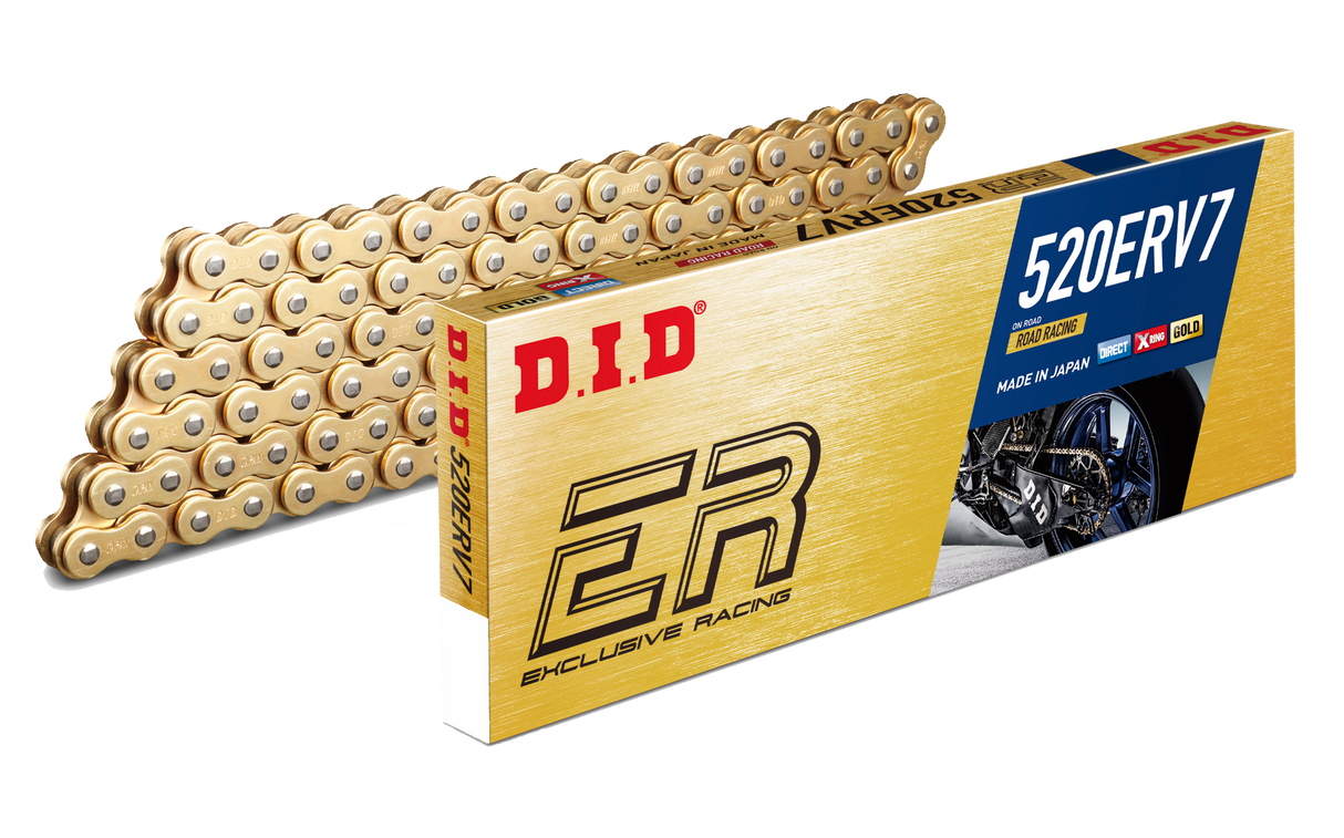 Reducere 10% - Lant transmisie curse Exclusive D.I.D Chain 520ERV7 120 zale Gold Gold 1 Lant transmisie curse Exclusive D.I.D Chain 520ERV7 120 zale Gold Gold