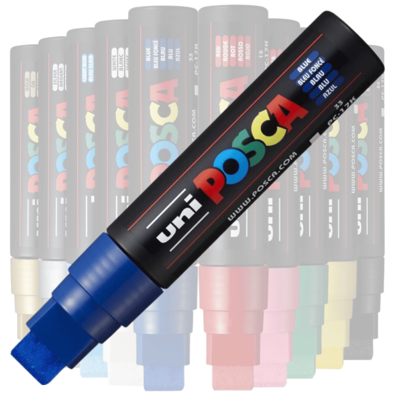 Reducere 25% - Marker UNI PC-17K Posca,15.0 mm,varf tesit,albastru 1 Marker UNI PC-17K Posca