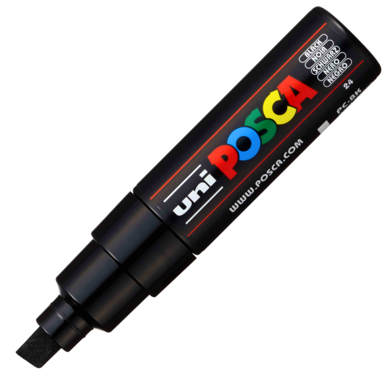Reducere 27% - Marker UNI PC-8K Posca, 8.0 mm,varf tesit,negru 1 Marker UNI PC-8K Posca