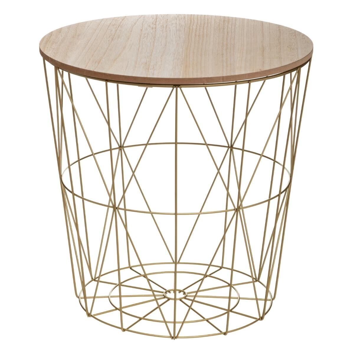 Reducere 21% - Masuta cafea rotunda atmosphera kumi fier mdf, 40x41 cm, design elegant, auriu 1 Masuta cafea rotunda atmosphera kumi fier mdf