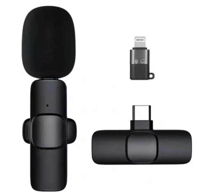 Reducere 58% - Microfon wireless K8 tip lavaliera conector USB tip C sau iPhone 1 Microfon wireless K8 tip lavaliera conector USB tip C sau iPhone