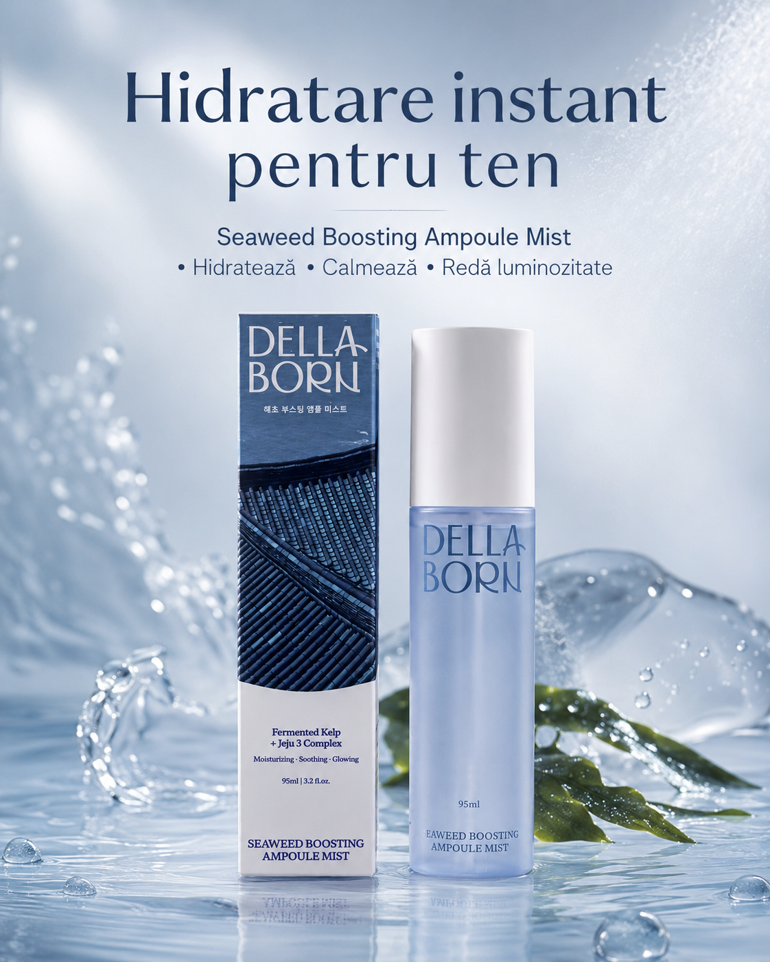 Reducere 50% – DELLA BORN – Mist Coreean Booster cu Colagen și Alge Marine 95ml | Hidratare Intensivă, Glow și Elasticitate,(K-Beauty) 1 DELLA BORN – Mist Coreean Booster cu Colagen și Alge Marine 95ml | Hidratare Intensivă