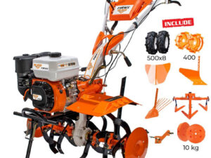 Motocultor RURIS 731ACC1 + roti cauciuc 5.00-8+rarita+plug+adaptor+dispozitiv scos cartofi+roti metalice 400+cultivator+set contragreutati 8.5 CP