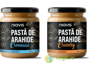 Pachet Pasta de Arahide Cremoasa Ecologica/Bio 250g + Pasta de Arahide Crunchy Ecologica/Bio 250g