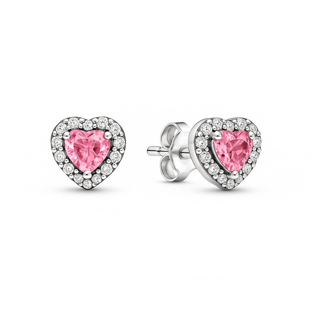 Reducere 30% - Cercei Pink Heart Silver cu Argint 1 Cercei Pink Heart Silver cu Argint