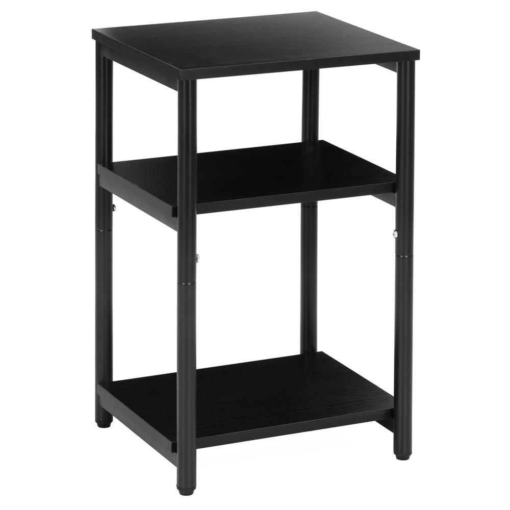 Reducere 20% - Noptiera 3 rafturi pal cadru metalic stil industrial, 35x31x59 cm, design compact, negru 1 Noptiera 3 rafturi pal cadru metalic stil industrial