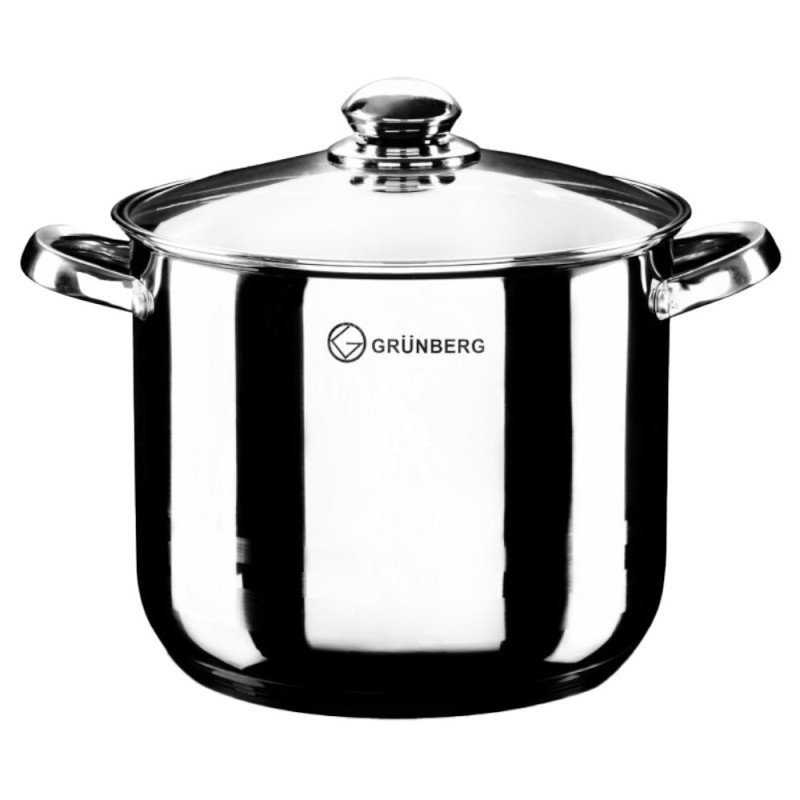 Reducere 14% - Oala din Inox cu Capac din Sticla, 11 l , Grunberg Gr2126 1 Oala din Inox cu Capac din Sticla