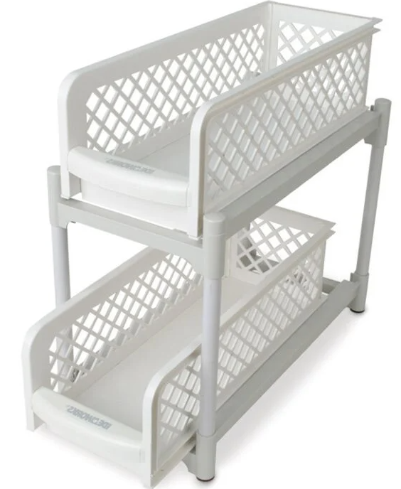 Reducere 44% - Organizator 2 nivele, pliabil pentru baie sau bucatarie 1 Organizator 2 nivele