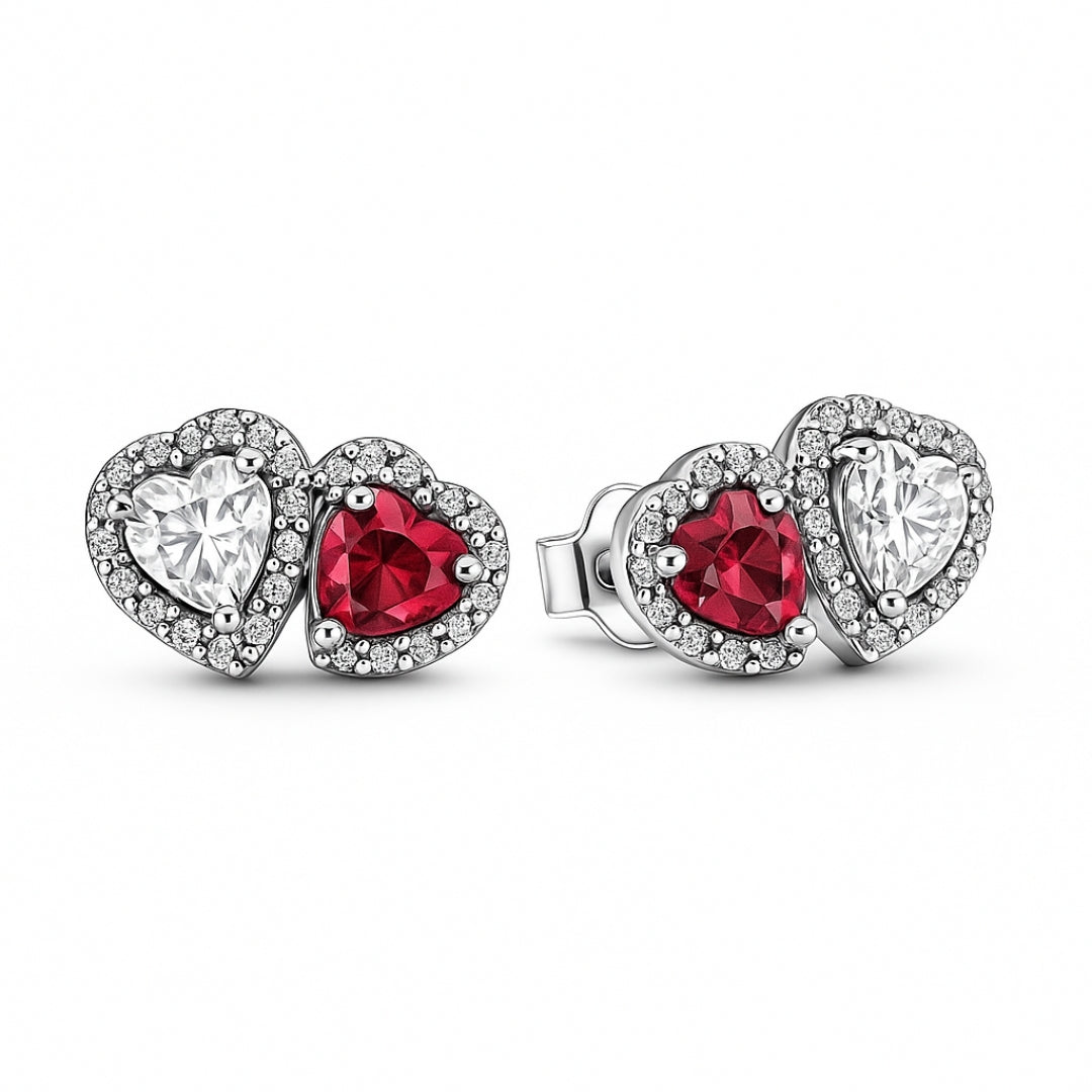 Reducere 30% – Cercei Dublu Heart Silver cu Argint 1 Cercei Dublu Heart Silver cu Argint