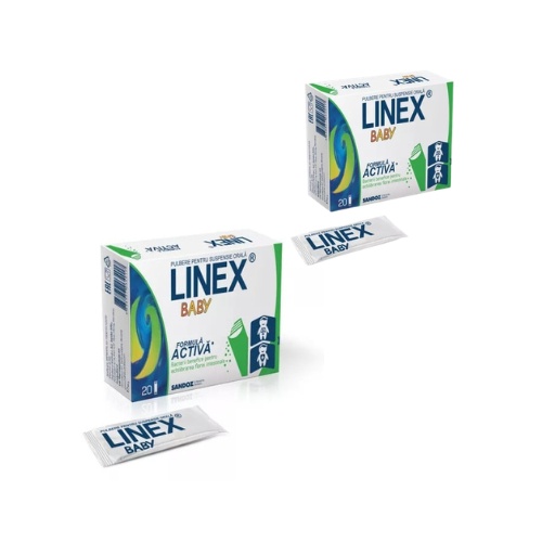 Reducere 5% - Pachet Linex Baby Picaturi 2 x 20 plicuri, Sandoz 1 Pachet Linex Baby Picaturi 2 x 20 plicuri