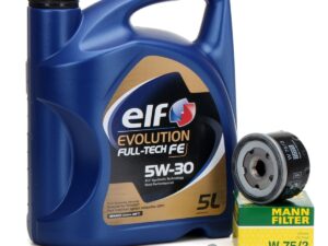 Pachet Revizie Ulei Motor Elf Evolution Full Tech FE 5W-30 5L + Filtru Ulei Mann Filter Alfa Romeo GT 2003-2010 W75 3 + Buson Golire Baie Ulei Fa1