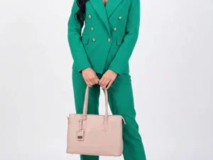 Pantaloni office/casual cu talie inalta si buzunare laterale