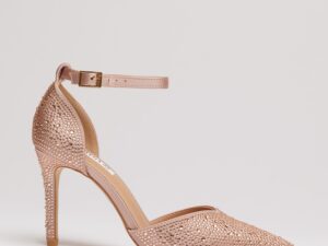 Pantofi eleganti roz pal cu aplicatii stralucitoare