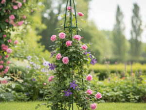 Pergola gradina piramidala pentru plante cataratoare