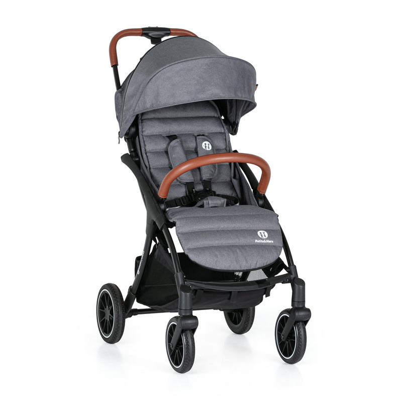 Reducere 49% - Carucior sport, Petite&Mars, Cross, Autopliabil, 6 luni+, Bara detasabila, Pliabil cu o mana, SPF 40, Sustine pana la 22 kg, Conform cu standardul EN 1888-2:2018, Gri 1 Carucior sport