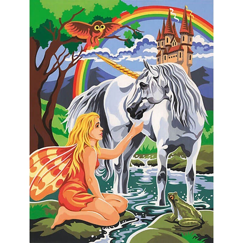Reducere 20% - Pictura pe Numere Unicorn, 7 Culori, 22 x 30 cm 1 Pictura pe Numere Unicorn