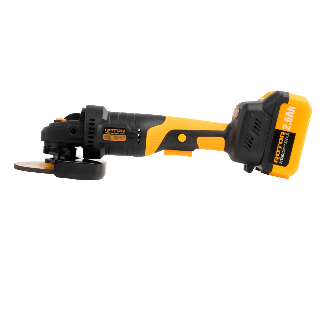 Reducere 20% – Polizor Unghiular pe Acumulator Rotor RAG-2.6A, 21V/2,6 Ah, 600W, Brushless 2 21V/2