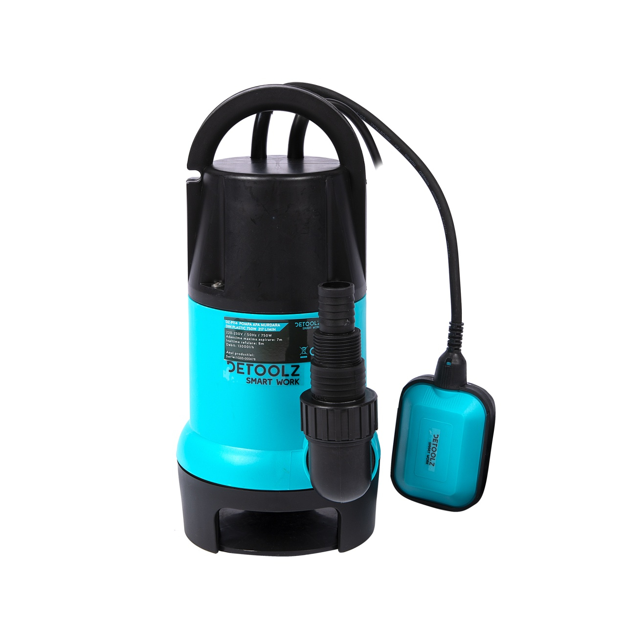 Reducere 20% - Pompa apa murdara din plastic 750W 217l min, Nu este destinata utilizarii comerciale sau industriale 1 Pompa apa murdara din plastic 750W 217l min
