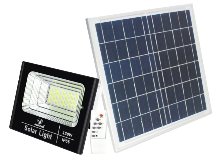 Reducere 55% - Proiector cu panou solar 150W si telecomanda BJ150W 1 Proiector cu panou solar 150W si telecomanda BJ150W