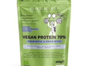 Pudra proteica Bio vegana 70% cu aroma de cookies