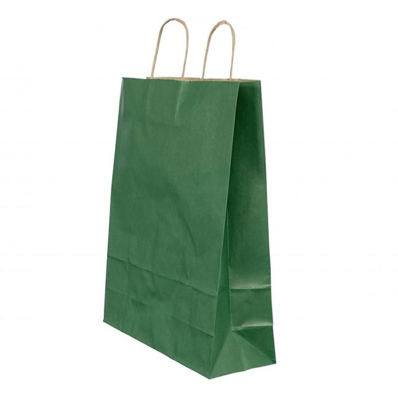 Reducere 14% - Pungi Natur Colorate Verde Inchis, 25 x 14 x 30 cm, 100 Bucati 1 Pungi Natur Colorate Verde Inchis