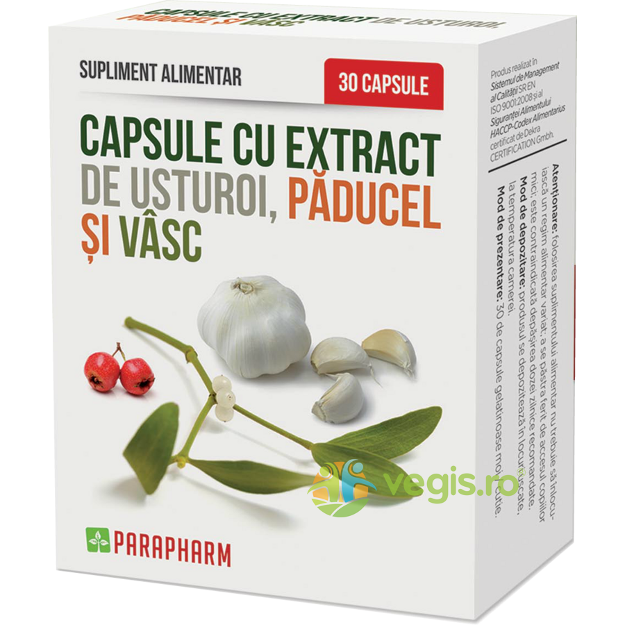 Reducere 25% – Capsule cu Extract de Usturoi, Paducel, Vasc 30cps 1 Capsule cu Extract de Usturoi