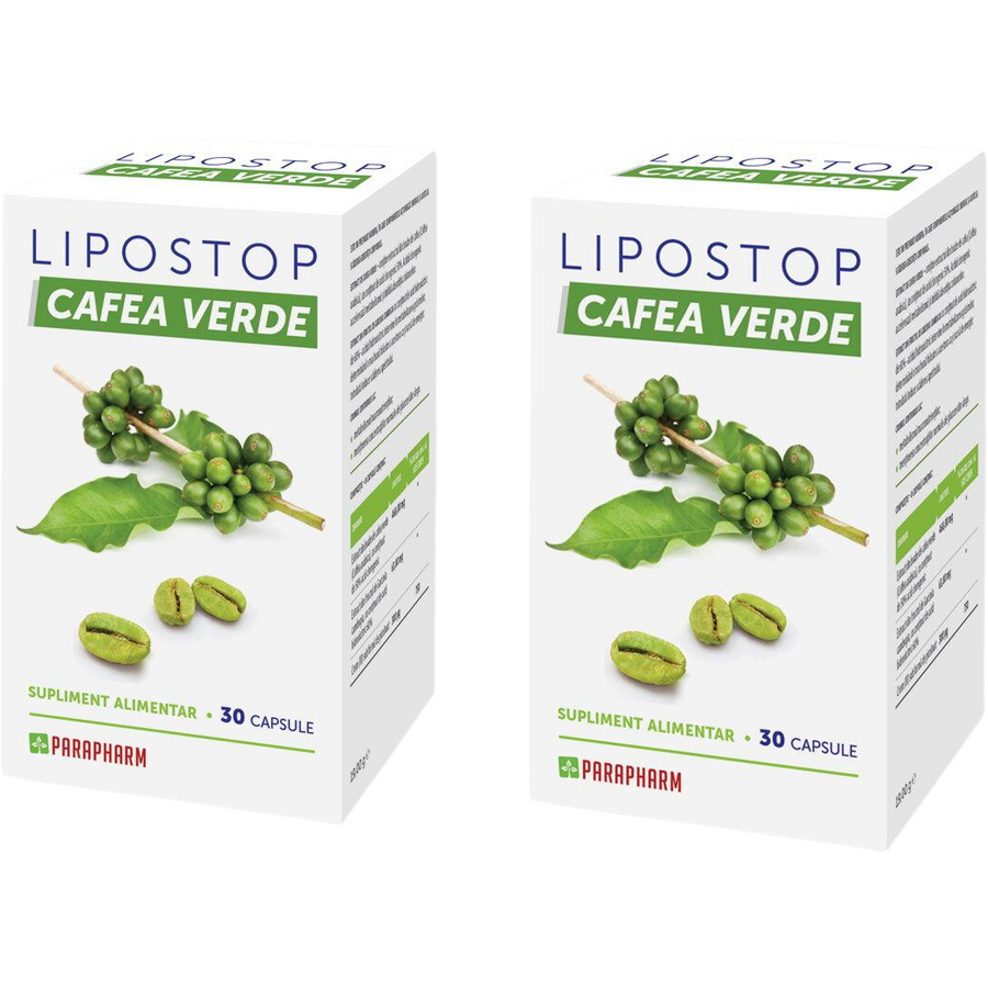 Reducere 50% - Pachet Lipostop cu Extract de Cafea Verde 30cps + 30cps 1 Pachet Lipostop cu Extract de Cafea Verde 30cps + 30cps