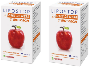 Pachet Lipostop cu Otet de Mere si Bio-Crom 60cps + 60cps