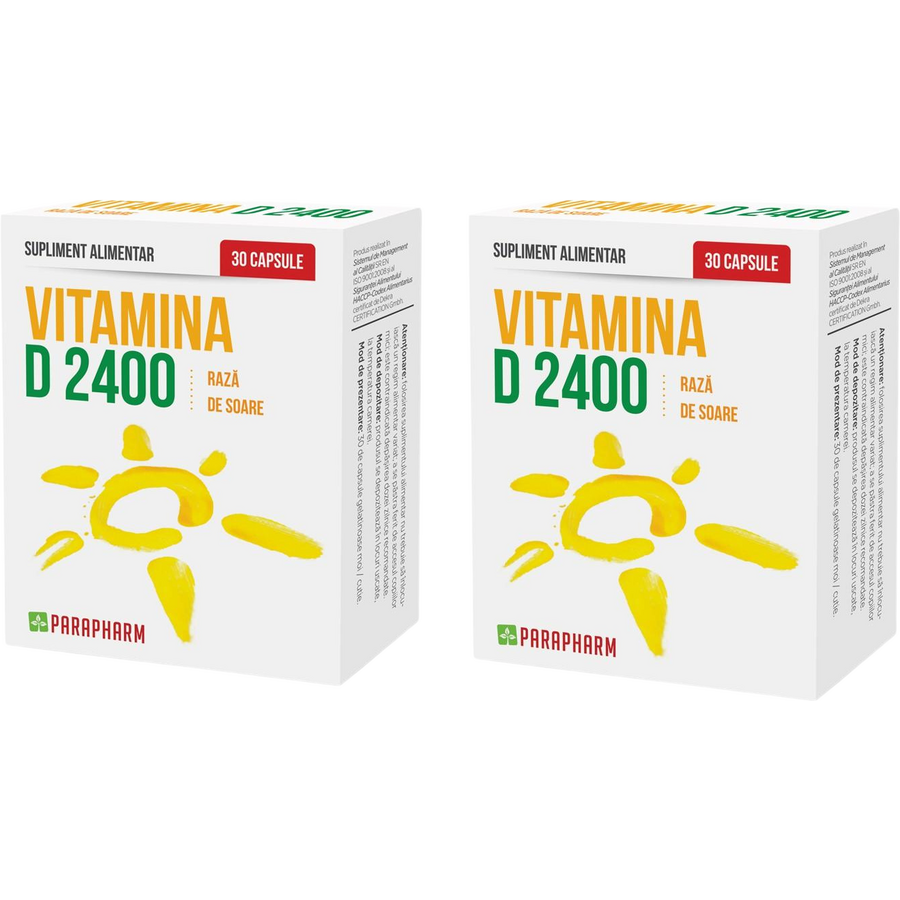 Reducere 50% - Pachet Vitamina D-2400 30cps + 30cps 1 Pachet Vitamina D-2400 30cps + 30cps
