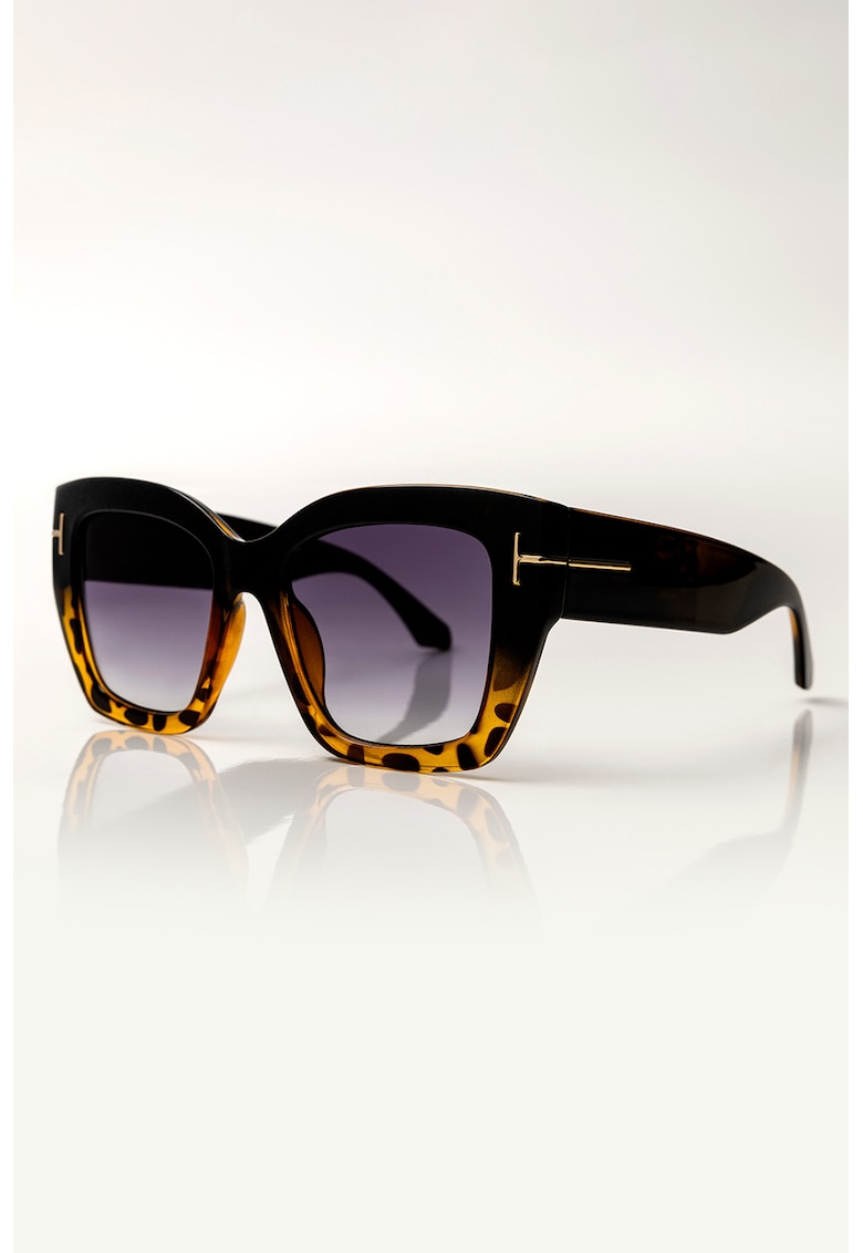 Reducere 81% - Ochelari de soare patrati cu lentile in degrade - Negru/Galben sofran 1 Ochelari de soare patrati cu lentile in degrade - Negru/Galben sofran