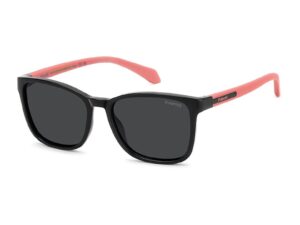 Ochelari de soare patrati polarizati - Negru/Coral