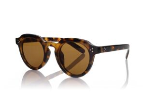 Ochelari de soare pantos cu model unisex - Maro inchis/Galben pal