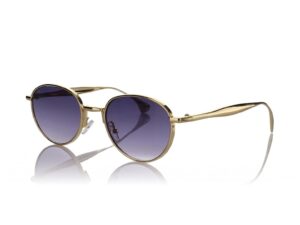 Ochelari de soare rotunzi cu rame metalice si model unisex - Auriu