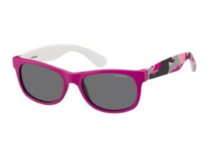 Ochelari de soare patrati polarizati - Negru/Fucsia/Gri cenusiu