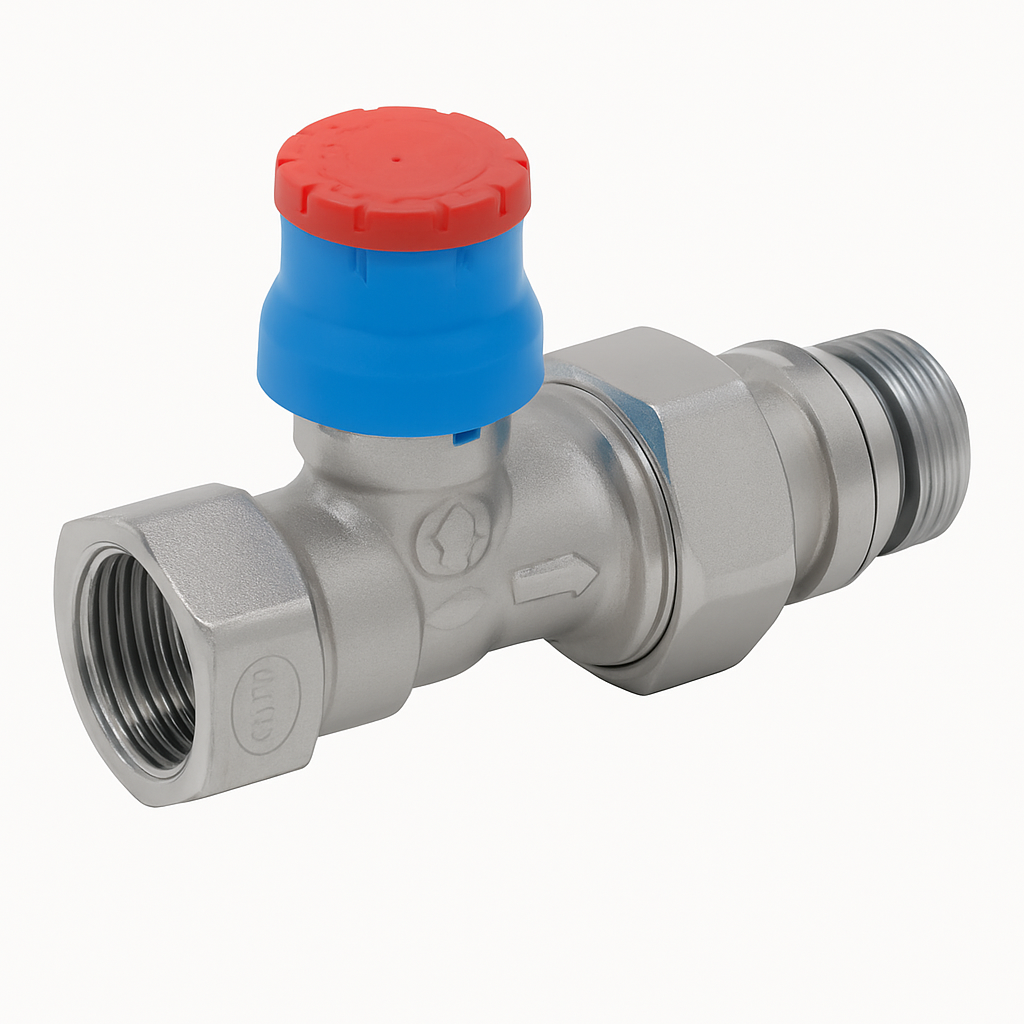 Reducere 16% - Robinet drept cu optiune termostatica Giacomini R402X133, filet exterior 1 2 x filet interior 1 2 , alama cromata 1 Robinet drept cu optiune termostatica Giacomini R402X133