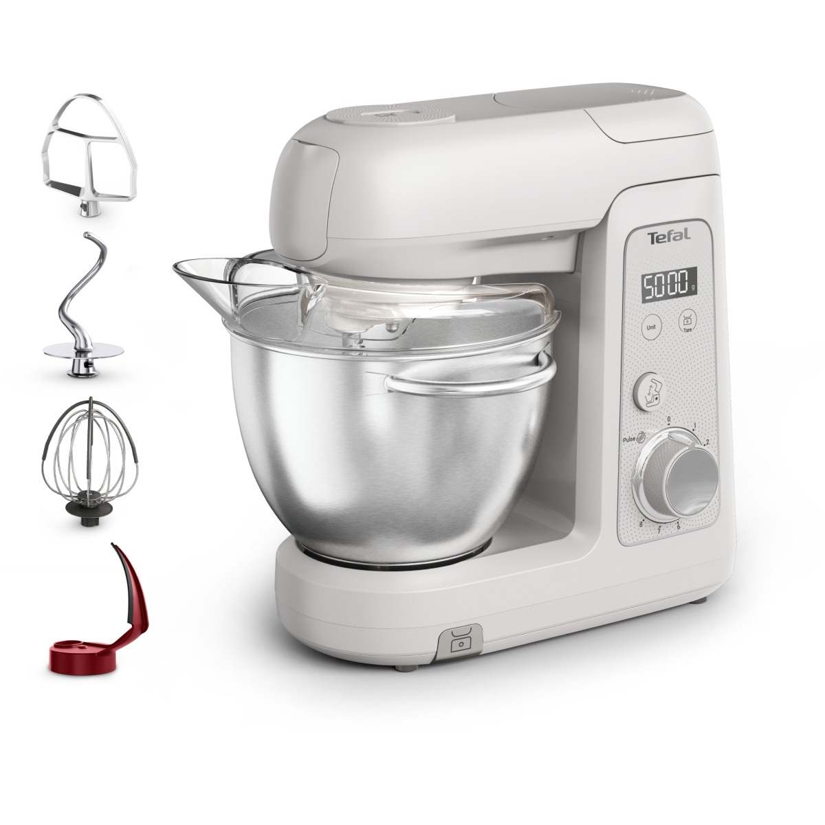 Reducere 20% - Robot de bucatarie Tefal Bake Partner+ QB540BF0, 1100 W, 4.6 L, 8 trepte de viteza, cantar incorporat, functie Pulse, functie Smart Bake Detect, tel, 1 Robot de bucatarie Tefal Bake Partner+ QB540BF0