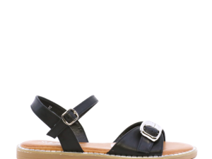 Sandale cu baretă frontală reglabilă femei Solo Donna negre 2741DS8632N