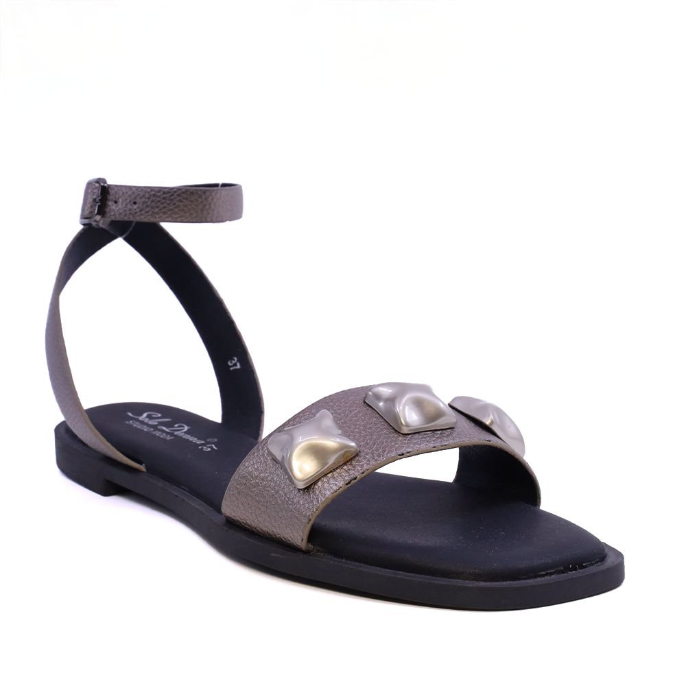 Reducere 50% - Sandale femei Solo Donna gri metalizat cu accesorii deco 2541DS9111CF 2 Reducere 50% - Sandale femei Solo Donna gri metalizat cu accesorii deco 2541DS9111CF - imagine 2
