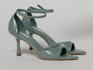 Sandale verde menta elegante din piele ecologica cu varf ascutit