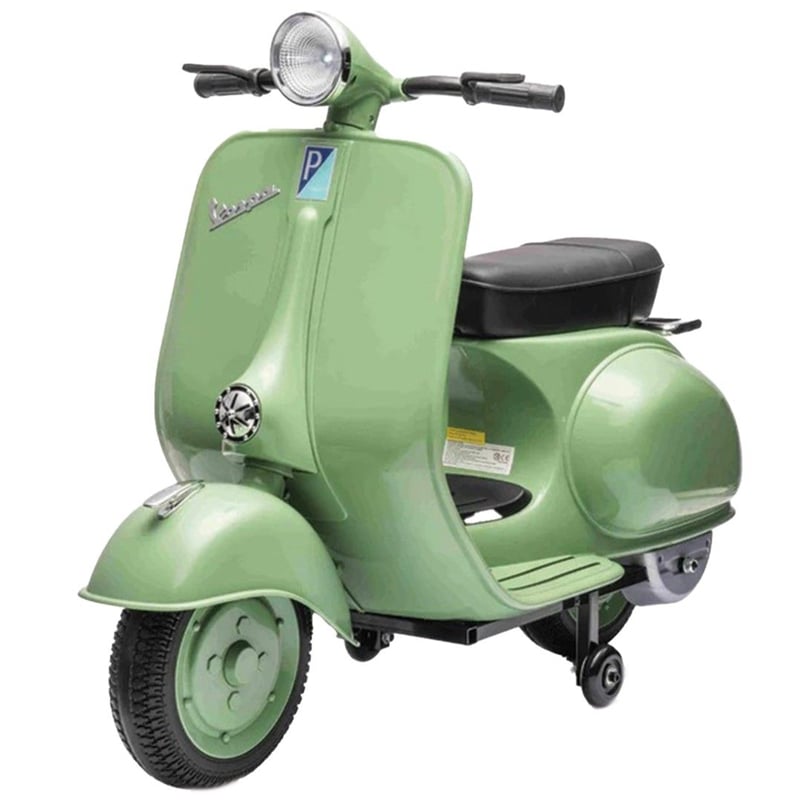 Scuter electric Piaggio VESPA 150 VL1T 110W 12V 7Ah, roți moi, scaun tapitat, culoare verde