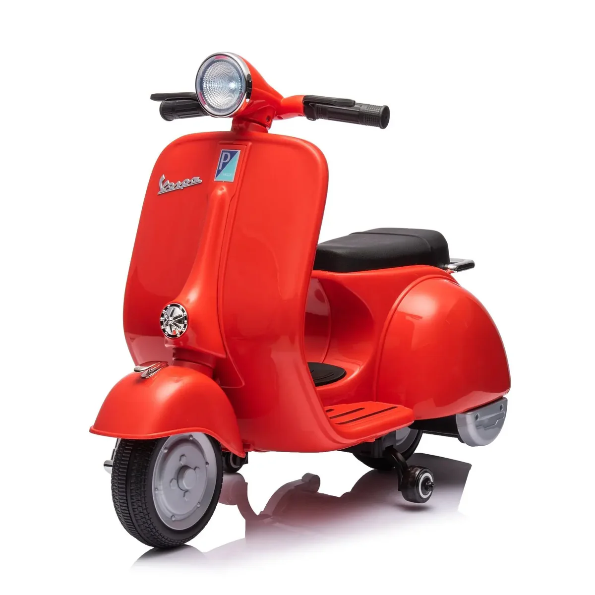 Scuter electric Piaggio VESPA 150 VL1T 110W 12V 7Ah, roți moi, scaun tapitat, roșu