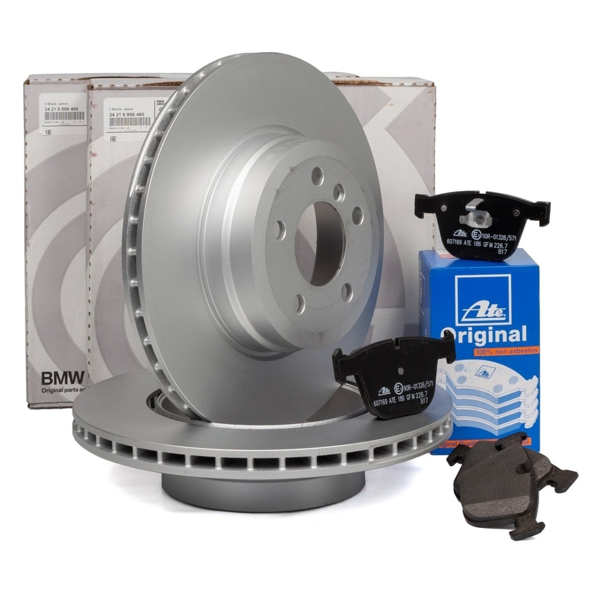 Reducere 33% - Set 2 Buc Discuri Frana Spate Oe + Set Placute Frana Spate Ate Bmw X5 F15 2012-2018 34216886480+13.0460-7169.2 1 Set 2 Buc Discuri Frana Spate Oe + Set Placute Frana Spate Ate Bmw X5 F15 2012-2018 34216886480+13.0460-7169.2