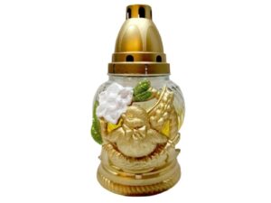 Set 2 x Candela din Sticla cu Decoratiuni de Pasti