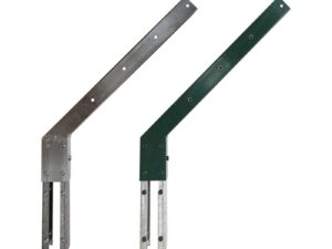 Set 2 x Suport Simplu Prindere Sarmei Ghimpate Serie Grea Stalp 60 x 40 mm Otel Vopsit RAL 6005