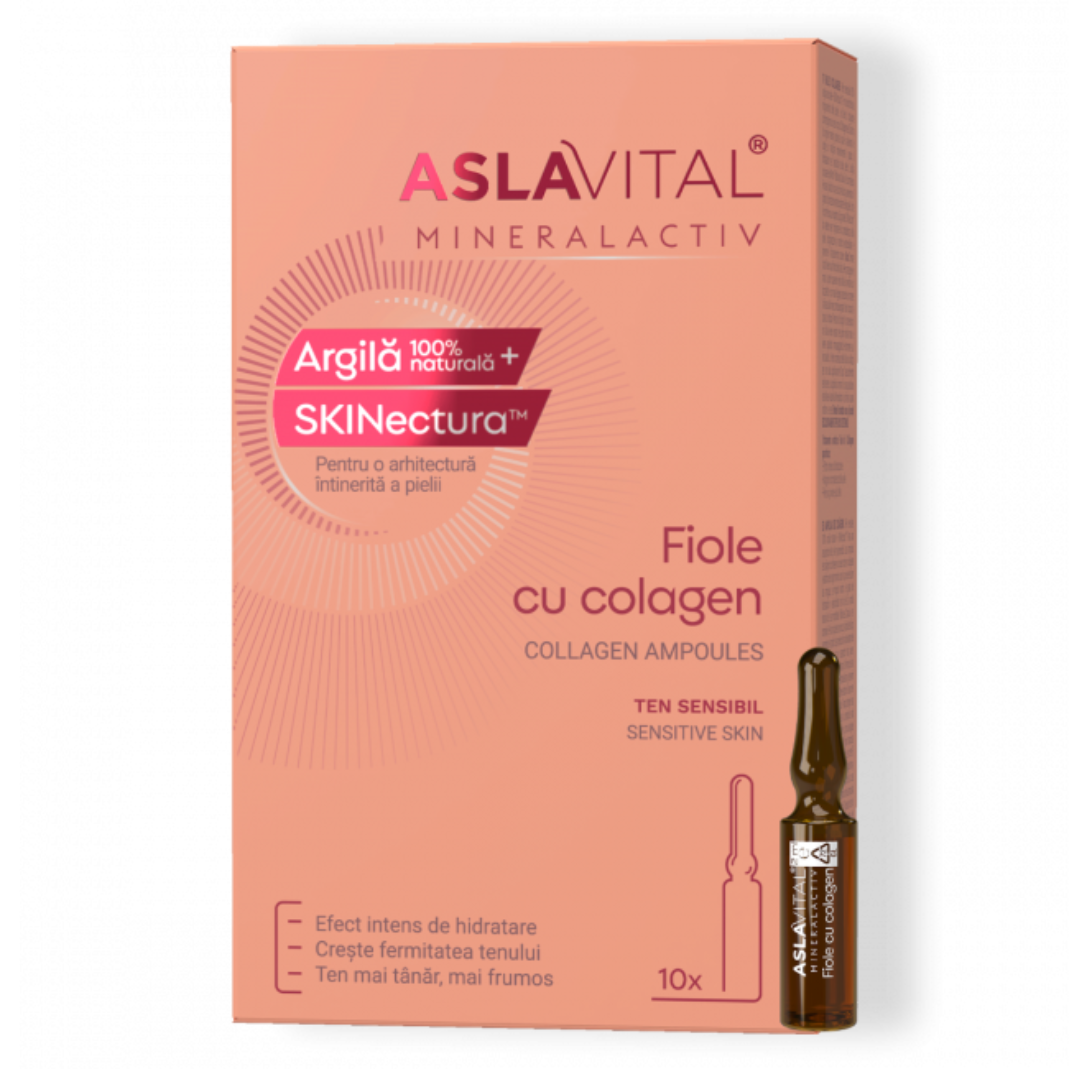Reducere 25% - Fiole cu colagen Mineralactiv, 10 fiole*2 ml, Aslavital 1 Fiole cu colagen Mineralactiv