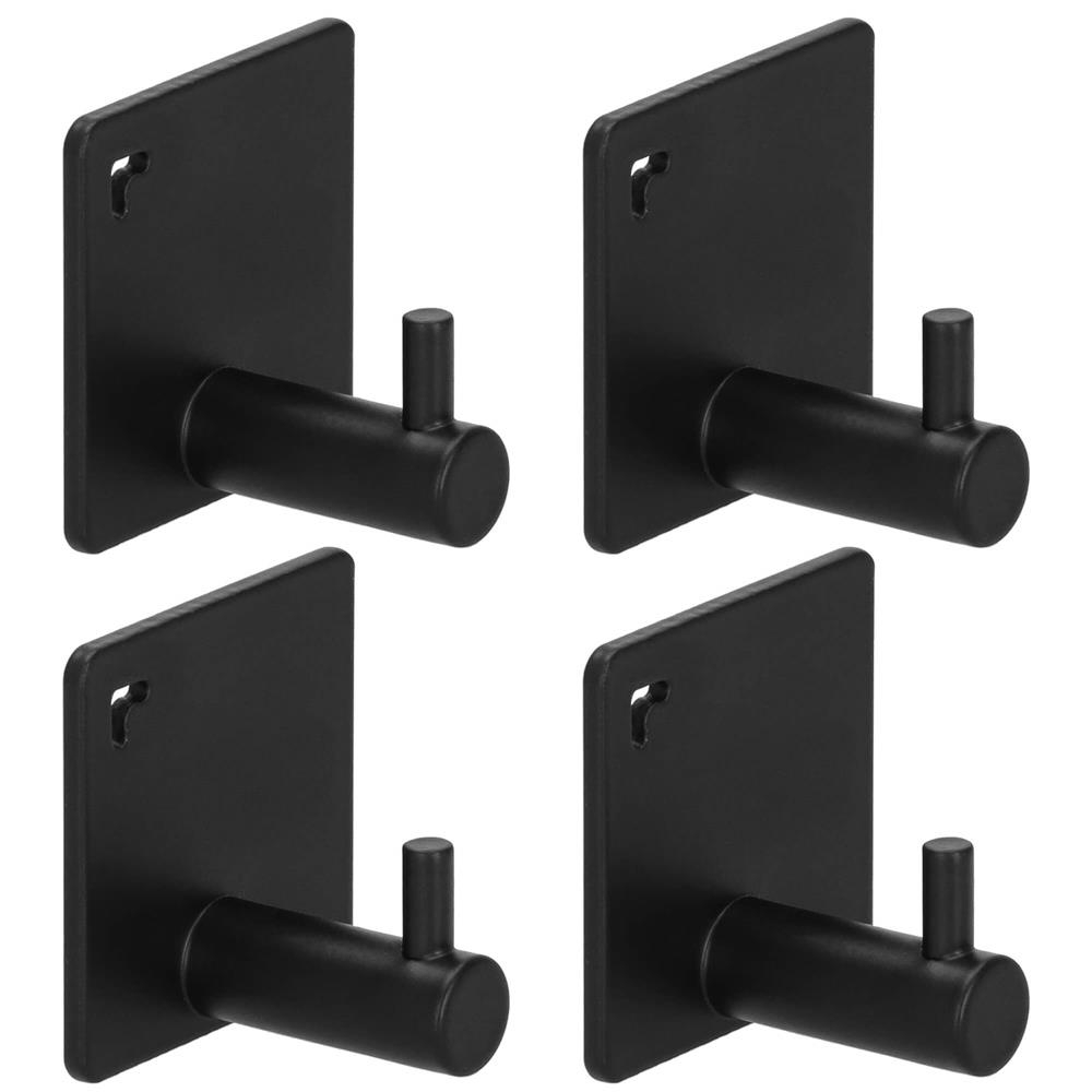 Reducere 21% - Set 4 agatatori baie tip cuier aluminiu fixare inclusa, design compact, finisaj mat, negru 1 Set 4 agatatori baie tip cuier aluminiu fixare inclusa