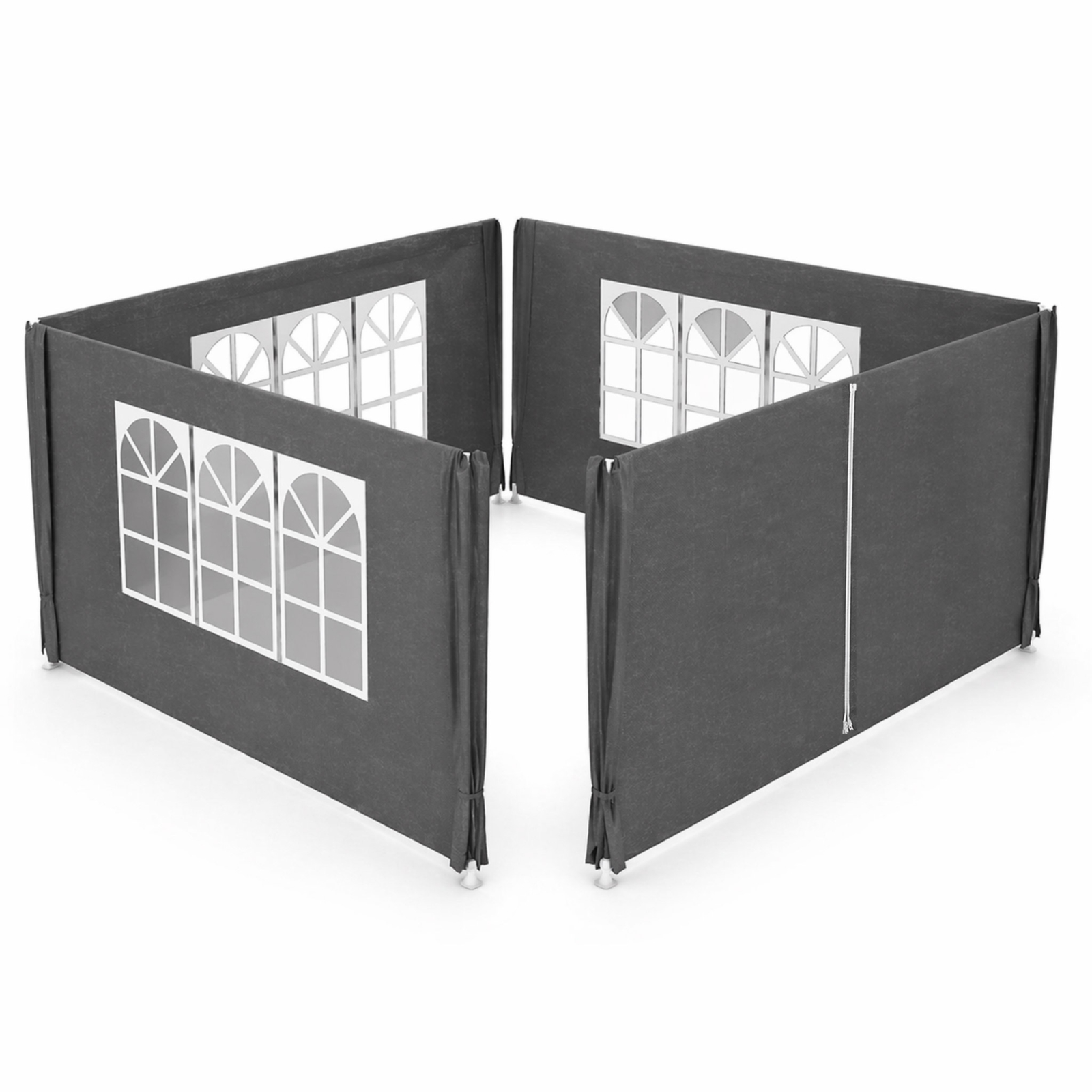 Reducere 20% - Set 4 pereti laterali pentru pavilion gradina, impermeabili, 3x2 m, cu ferestre si intrare cu fermoar, alb 1 Set 4 pereti laterali pentru pavilion gradina