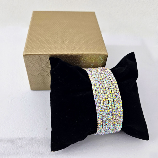 Reducere 35% - Set bratari elastice With Sparks, cu cristale artizanale, Argintiu-multicolor 1 Set bratari elastice With Sparks